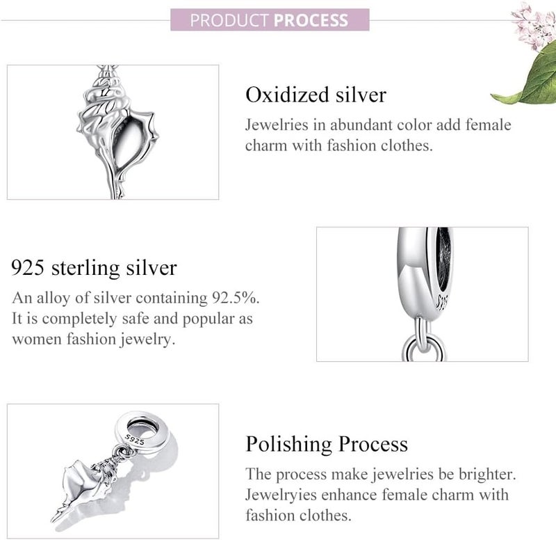 VOROCO Store Charm 925 Sterling Silver Bracelet Necklace Pendant Bead Charms Jewelry Gift for Women Mother Daughter Grandma Family Friends - Image 3